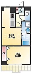 エクセル天王寺 1LDKの間取図画像