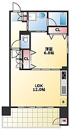 ディアステージ夕陽丘 1LDKの間取図画像