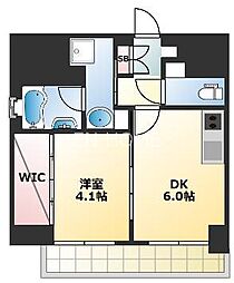 エステムコート難波6エント 1DKの間取図画像