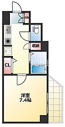 インターナショナル上汐 1Kの間取図画像