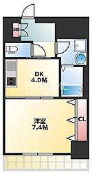 クローバー・ビュー上本町 1DKの間取図画像