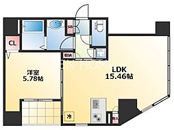 フォレステージュ西本町 1LDKの間取図画像