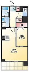MAISON COULEUR UESHIO 1LDKの間取図画像