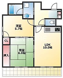 シンホニーアネックス 2LDKの間取図画像