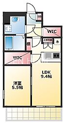 パークス堺筋本町 1SLDKの間取図画像
