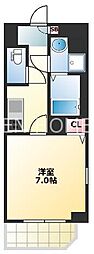 グレンパーク内本町 1Kの間取図画像
