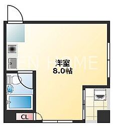 シティコーポウエシオ ワンルームの間取図画像