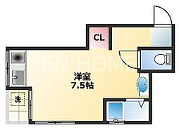 Libra谷町 ワンルームの間取図画像