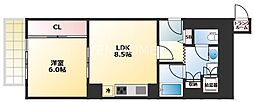 朝日プラザ高津2 1LDKの間取図画像