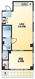 レナジア真田山 1LDKの間取図画像