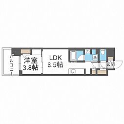 アーバネックス心斎橋EAST 1LDKの間取図画像