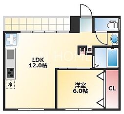 ハーバルハウス勝山 1LDKの間取図画像