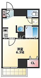みおつくし東なんば 1Kの間取図画像