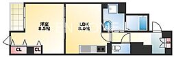 ベルシモンズ谷町 1LDKの間取図画像