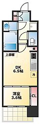 セレニテ北久宝寺 1DKの間取図画像