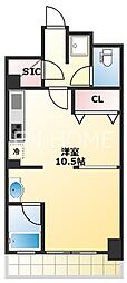 KDX堺筋本町レジデンス ワンルームの間取図画像