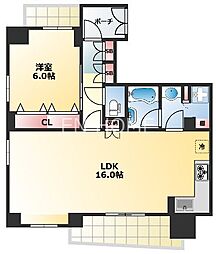 シャリエ日本橋高津 1LDKの間取図画像