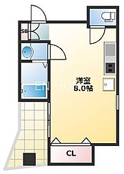 エルミタージュ難波南2 ワンルームの間取図画像