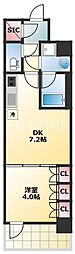 コンフォリア・リブ北久宝寺Q 1DKの間取図画像