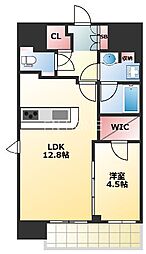 スプランディッド難波3 1LDKの間取図画像