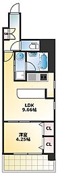 ラクラス江戸堀 1LDKの間取図画像