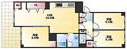エバーグリーン上本町 3LDKの間取図画像