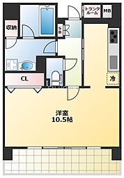 メゾンルージュ空堀 1Kの間取図画像