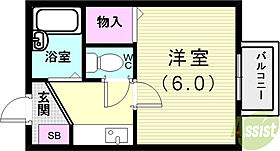 パルファン蓮宮  ｜ 兵庫県神戸市長田区蓮宮通4丁目（賃貸マンション1K・2階・19.87㎡） その2