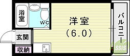 スカイコート 1Kの間取図画像