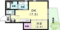 MaisonKPC 1DKの間取図画像