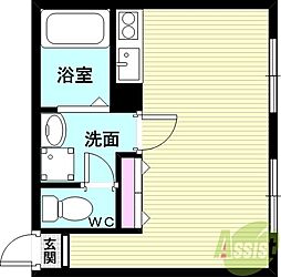 サニーパレス伊川谷 ワンルームの間取図画像