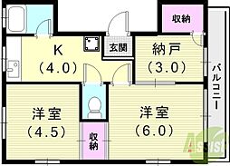 木下マンション 2SKの間取図画像