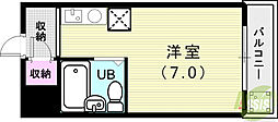 リッチライフ伊川谷2 ワンルームの間取図画像
