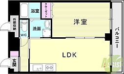 エヴァンス2 1LDKの間取図画像