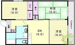 リバーヒルズ 3DKの間取図画像