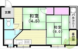 片山マンション 2DKの間取図画像