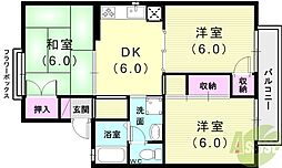 クレール東落合 3DKの間取図画像