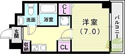 フローレンス西 1Kの間取図画像