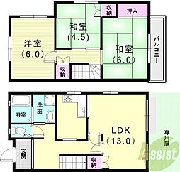 タウンハウス伊川谷5C 3LDKの間取図画像
