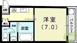 ハイツ重塚2号館 1Kの間取図画像