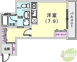ワコーレヴィータ海浜公園 ワンルームの間取図画像