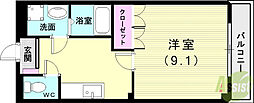 コンフォール白水 1Kの間取図画像