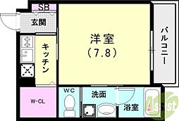 ワコーレヴィアーノ須磨行幸町 1Kの間取図画像