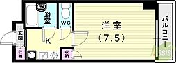 ステューディオ46 1Kの間取図画像
