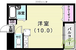サニーパレス大津和 ワンルームの間取図画像