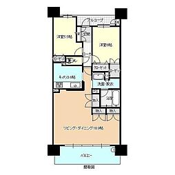 ザレジデンス大淀河畔 2LDKの間取図画像