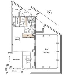 青木町ハイツ2号棟 2LDKの間取図画像