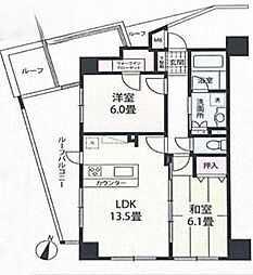 ラ・アトレ中青木 2LDKの間取図画像