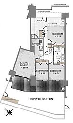 リボンシティレジデンスブライトフォート 3LDKの間取図画像