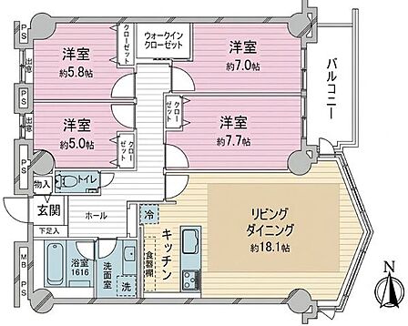 4LDK 間取り